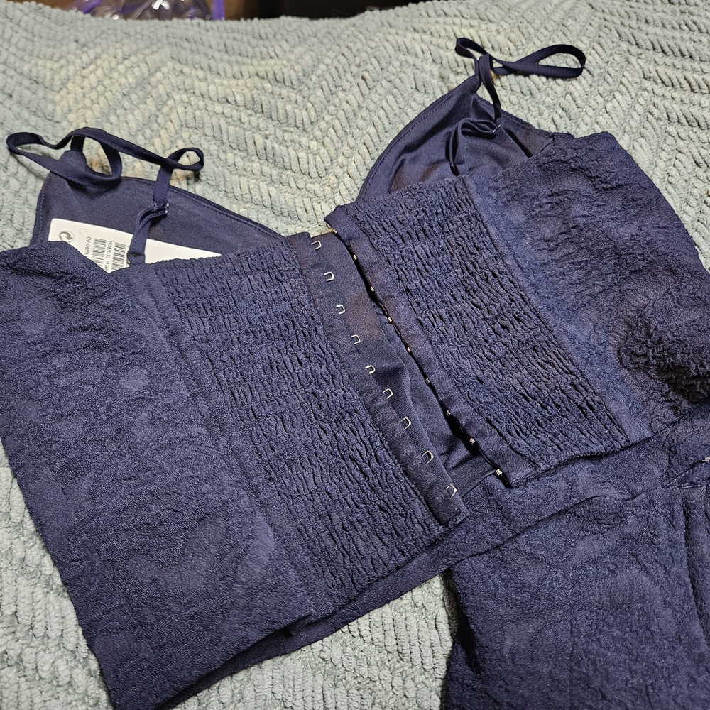 H&M Blue Corset Crop Top - Picture 6 of 7